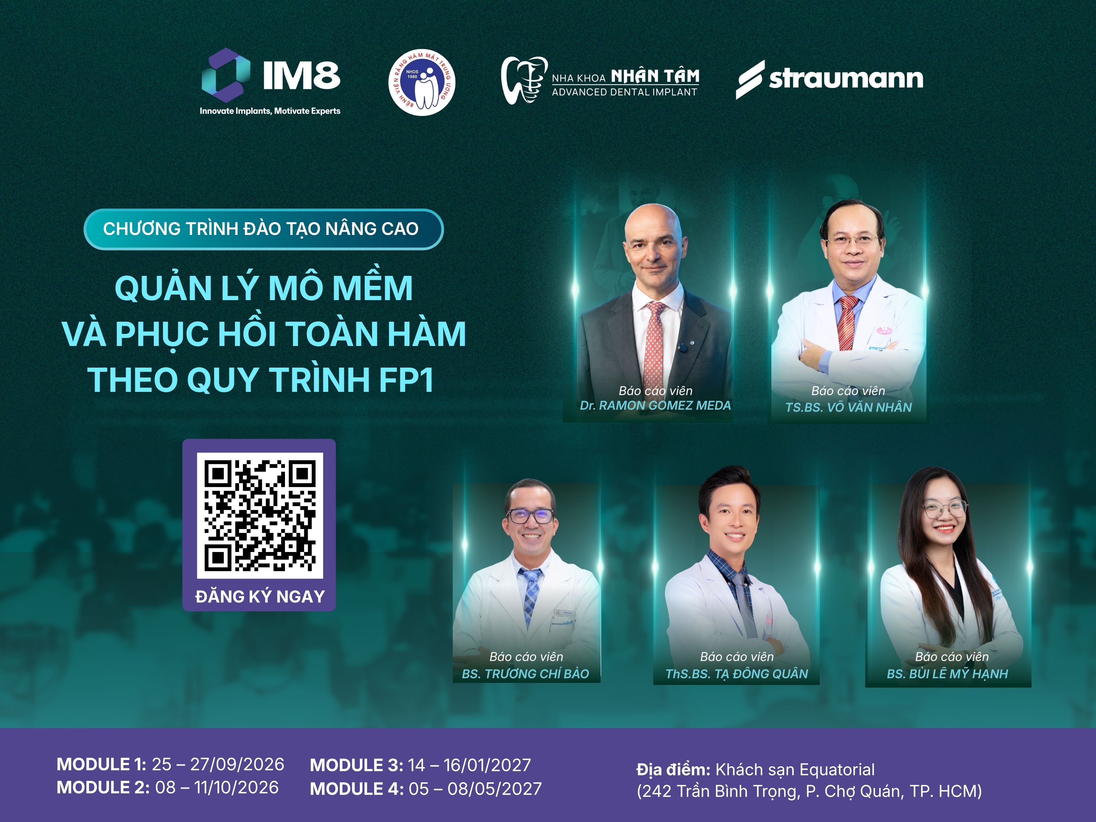 Chương tình đào tạo nâng cao: Quản lý mô mềm và phục hồi toàn hàm theo quy trình FP1